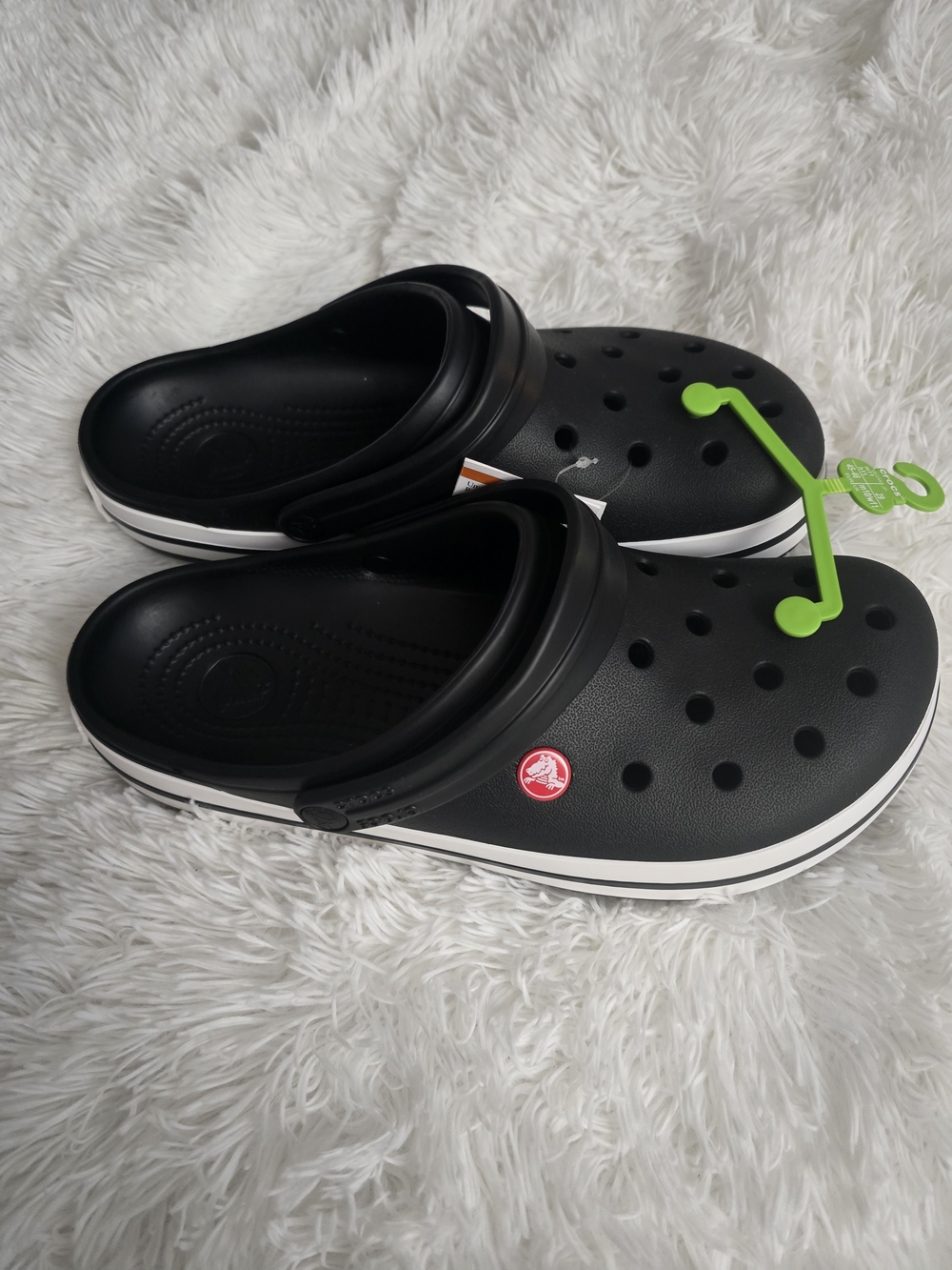 CROCS Classic Clog in Black with White Trim
